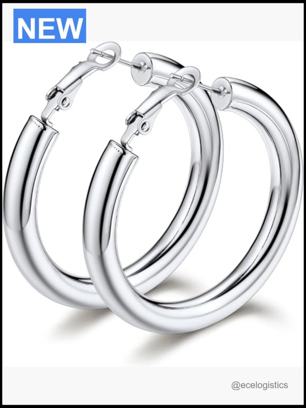 Hypoallergenic Chunky Hoop Earrings Lightweight 30-80mm